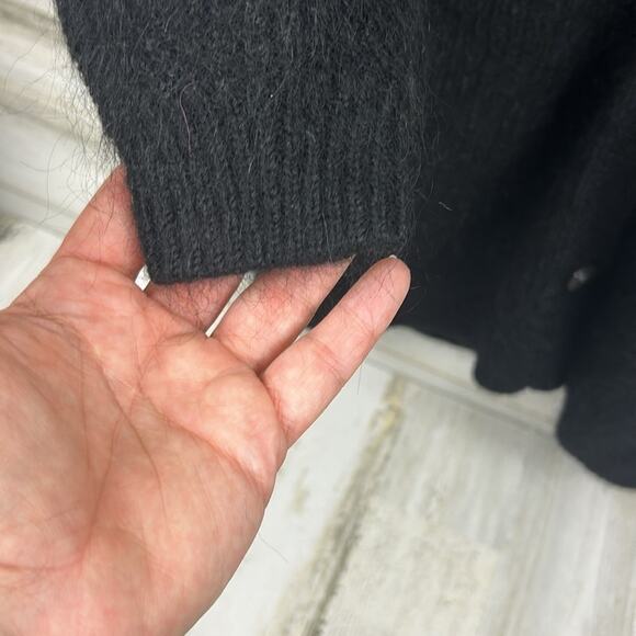 Michael Kors Women’s XS Black Wool Blend Long Oversized Duster Sweater NWT - Picture 8 of 10